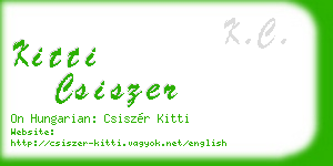 kitti csiszer business card