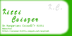 kitti csiszer business card